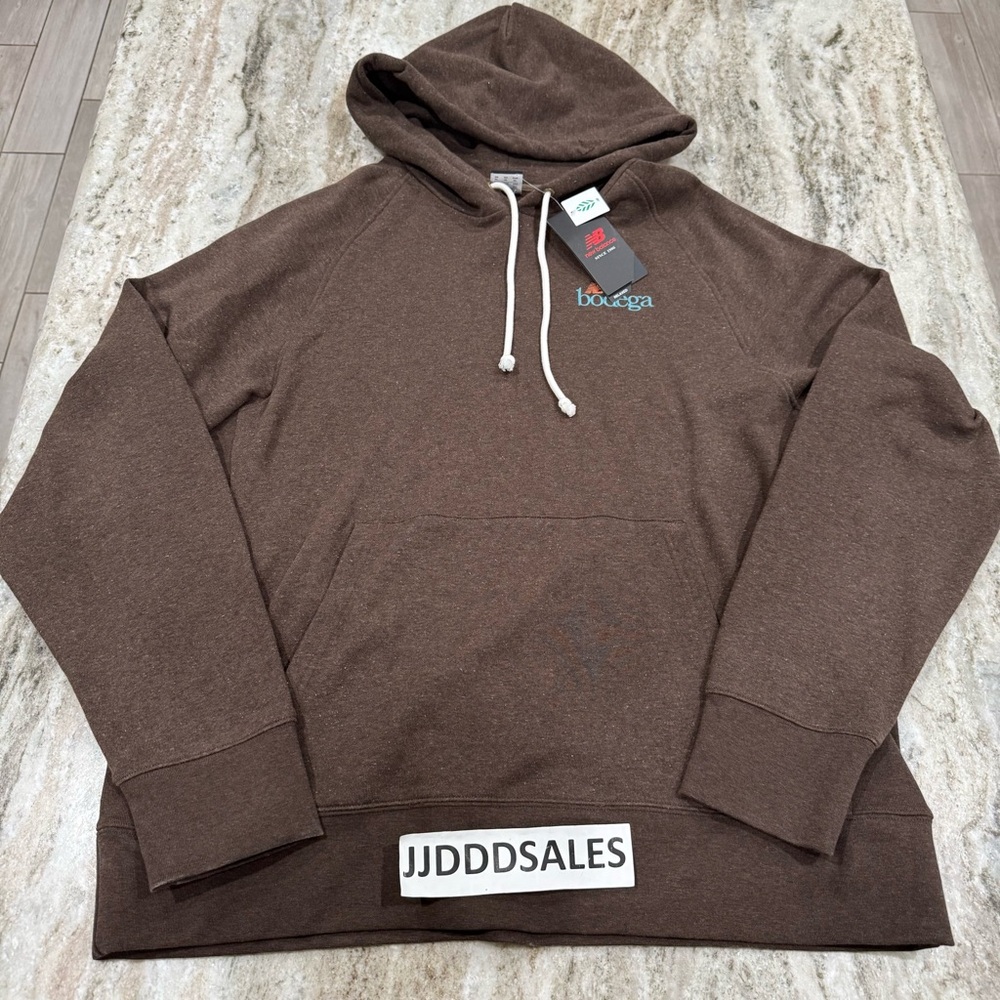 New Balance x Bodega Hoodie DUO Brown Drawstring RARE MT33571 Men’s Size XL NWT